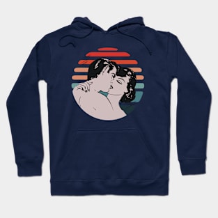 Retro Love Sunset Kiss Hoodie